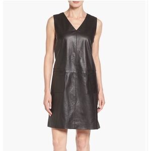 Halogen Black Leather Shift Dress